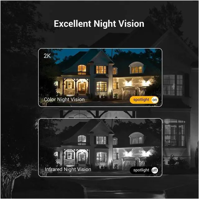 Alt view image 4 of 6 - 2K WiFi Outdoor PTZ Security Camera 360° View Color Night Vision Motion Tracking Surveillance Cam(EU Plug)