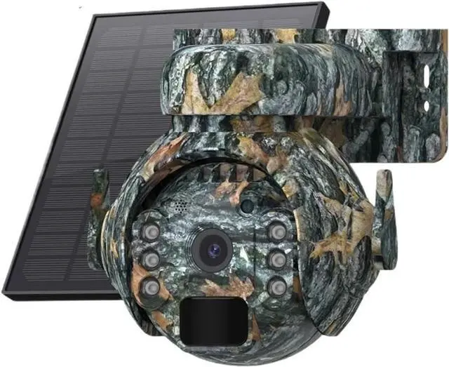 Main image of 5MP 4G Solar Security Cameras WiFi Outdoor 2K 360° View Animal Monitoring Camouflage Color Battery PTZ Camera(4G Camera add 32GB)