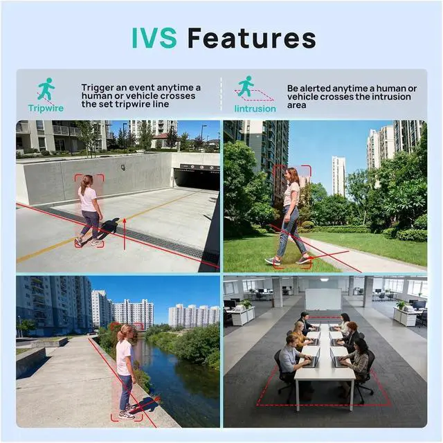 Alt view image 4 of 7 - 4MP Full Color Outdoor Security Camera IP67 Metal Housing IVS Smart Motion Detection Onvif Built-in Mic