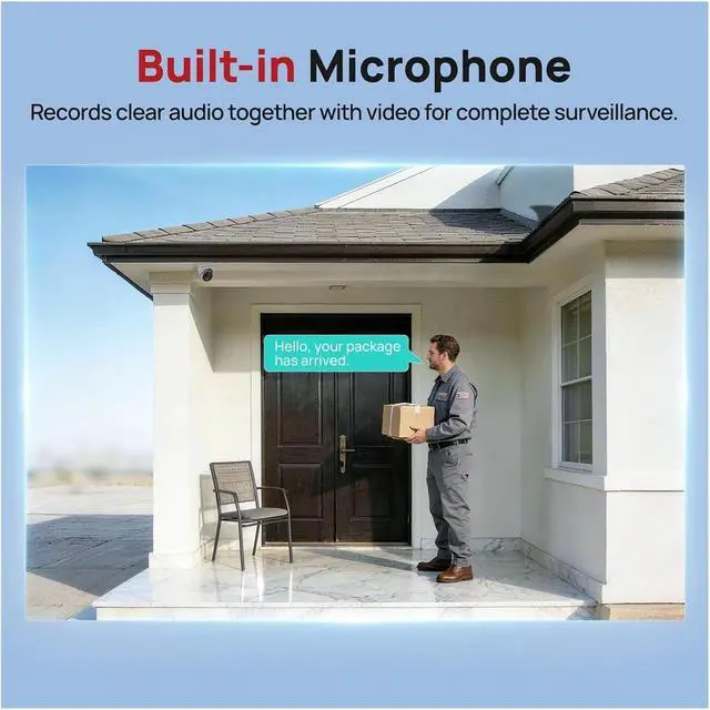 Alt view image 6 of 7 - 4MP Full Color Outdoor Security Camera IP67 Metal Housing IVS Smart Motion Detection Onvif Built-in Mic