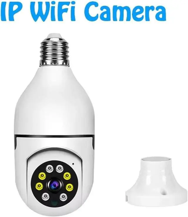 Alt view image 2 of 7 - 8MP E27 Bulb WiFi Security Camera, Dual Lens 8X Digital Zoom, Auto Human Tracking Two-Way Audio Indoor Surveillance Cam with Full Color Night Vision