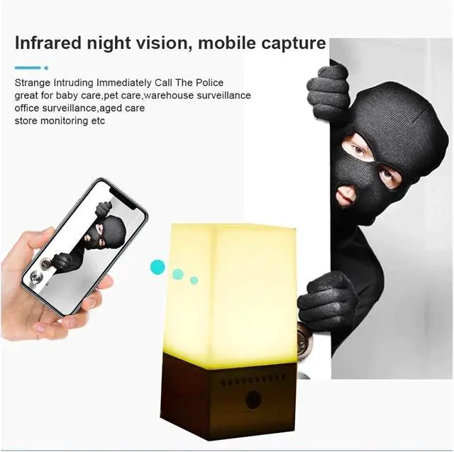Alt view image 6 of 7 - Mini WiFi Security Camera with LED Fill Light, 130° Ultra Wide Angle, IR Night Vision & Motion Detection, Smart Home Remote Monitoring Cam(Camera with 32GB,)