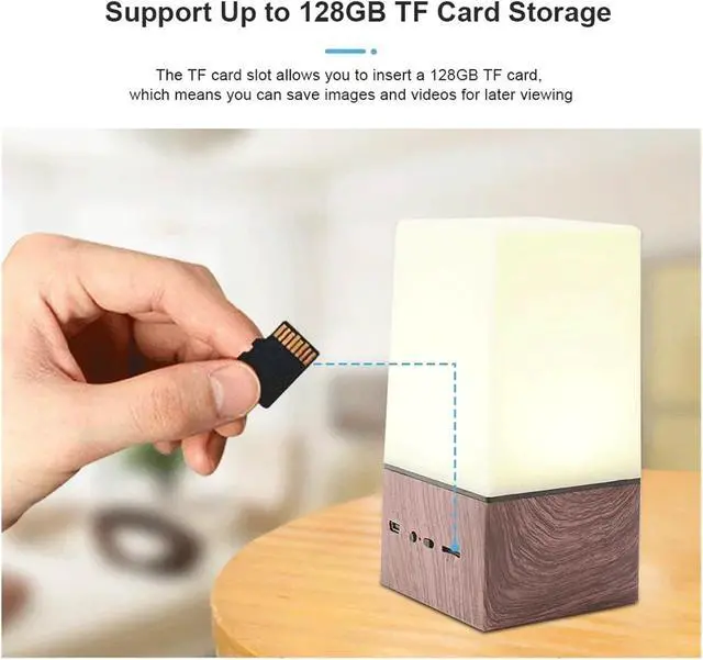 Alt view image 7 of 7 - Mini WiFi Security Camera with LED Fill Light, 130° Ultra Wide Angle, IR Night Vision & Motion Detection, Smart Home Remote Monitoring Cam(Camera with 32GB,)