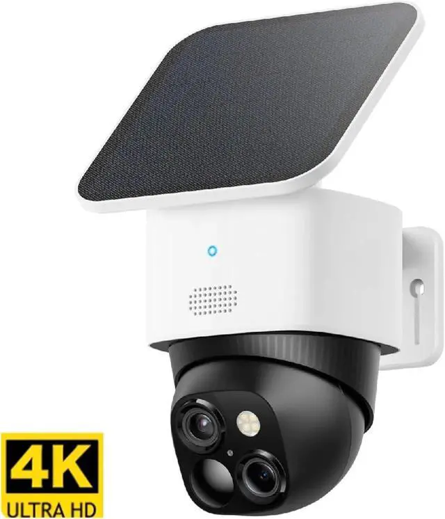 Alt view image 2 of 7 - New 4K Dual Lens Solar Wireless Outdoor Security Camera, 360° Pan & Tilt Full Coverage No Blind Spots Home Surveillance Cam(3.6mm,8MP Solar)