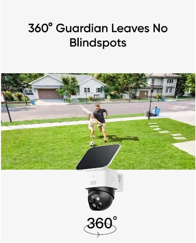 Alt view image 5 of 7 - New 4K Dual Lens Solar Wireless Outdoor Security Camera, 360° Pan & Tilt Full Coverage No Blind Spots Home Surveillance Cam(3.6mm,8MP Solar)