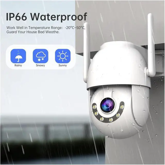 Alt view image 4 of 6 - 3MP PTZ IP Camera Outdoor Home Security Auto Tracking WiFi Security Camera 5X Zoom CCTV Surveillance Camera(UK Plug,3MP add 64G Card)