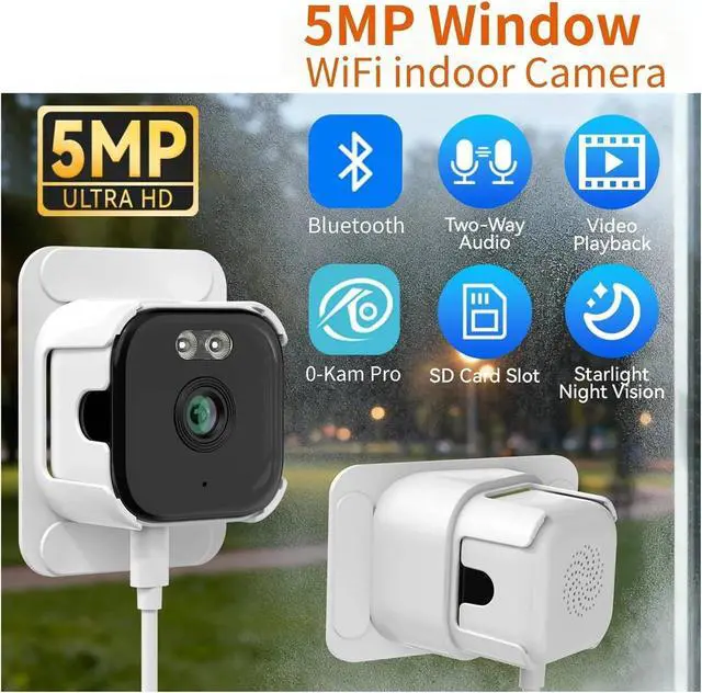 Alt view image 3 of 7 - 5MP HD Mini Indoor WiFi Security Cam 5GHz Color Night Vision Motion Detection Quick Installation(1P EU Power Mini Cam)