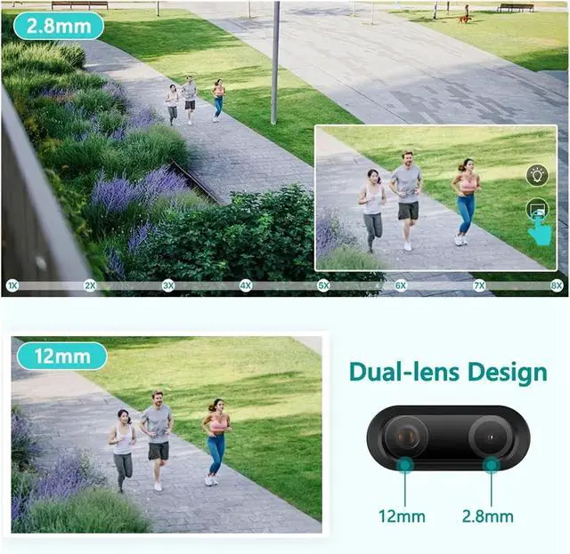 Alt view image 3 of 6 - 8MP 4MP 4K PTZ IP Camera 8X Zoom Dual Lens Human Detect CCTV Camera Outdoor CCTV WiFi Video Surveillance Camera(EU Plug,4MP)