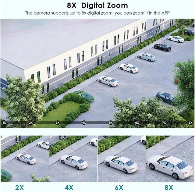 Alt view image 4 of 6 - 8MP 4MP 4K PTZ IP Camera 8X Zoom Dual Lens Human Detect CCTV Camera Outdoor CCTV WiFi Video Surveillance Camera(EU Plug,4MP)