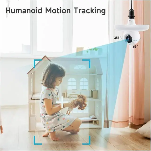 Alt view image 3 of 6 - 2IN1 2K WiFi Bulb Security Cam Built-in Spotlight Smart Lamp Home Wireless Surveillance(Cam No SD Card)