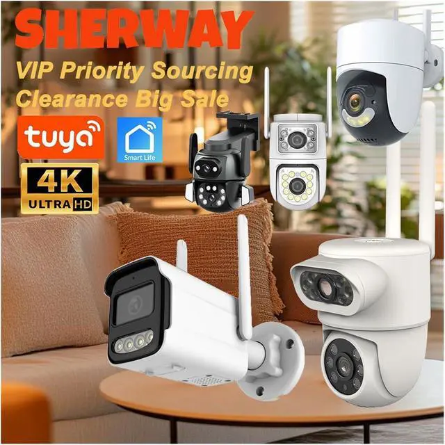 Alt view image 2 of 7 - Tuya 4K Dual Lens Outdoor WiFi PTZ Security Cam Auto Tracking Wireless Home CCTV Surveillance(ZY-Q10)