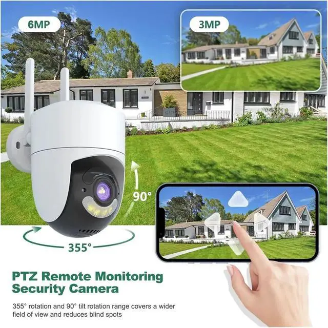 Alt view image 4 of 7 - Tuya 4K Dual Lens Outdoor WiFi PTZ Security Cam Auto Tracking Wireless Home CCTV Surveillance(ZY-Q10)
