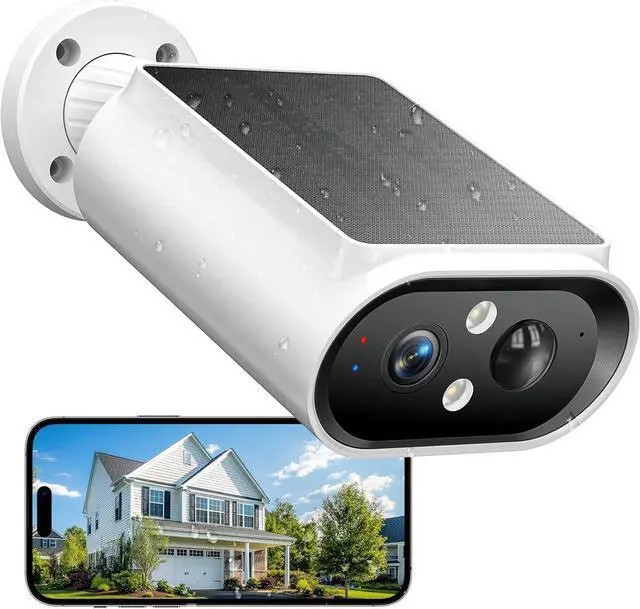 Main image of AlkiVision Solar Security Cameras Wireless Outdoor - 2K Night Color Vision Cameras for Home Security, AI Motion Detection, 360° View, Spotlight, 2-Way Audio, Siren, IP67 Waterproof, SD/Cloud Storage