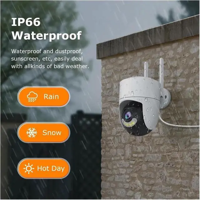 Alt view image 5 of 7 - Tuya 4K Dual Lens Outdoor WiFi PTZ Security Cam Auto Tracking Wireless Home CCTV Surveillance(ZY-Q10)