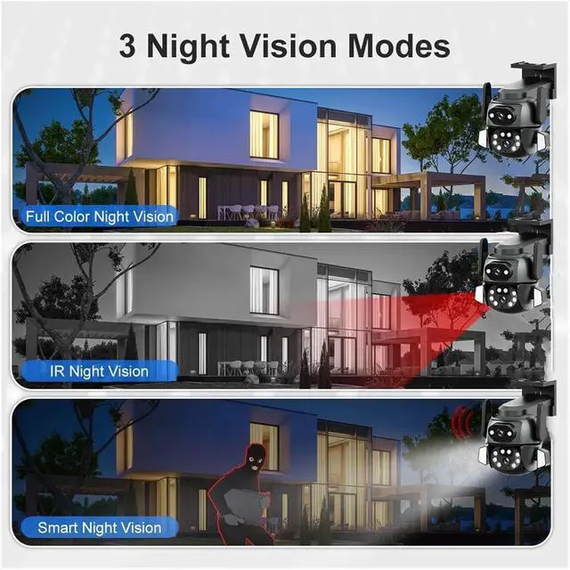 Alt view image 7 of 7 - Tuya 4K Dual Lens Outdoor WiFi PTZ Security Cam Auto Tracking Wireless Home CCTV Surveillance(ZY-Q10)