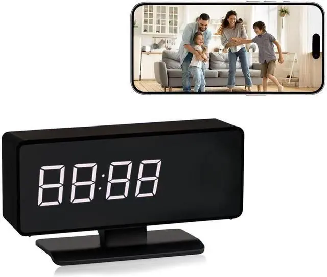 Main image of WiFi Hidden Full HD 4k Camera Clock - Nanny Cam with 145° Wide-Angle Lens, Night Vision & Motion Detection, Wireless Indoor Hidden Camera for Home Security Monitoring Remote Live Stream