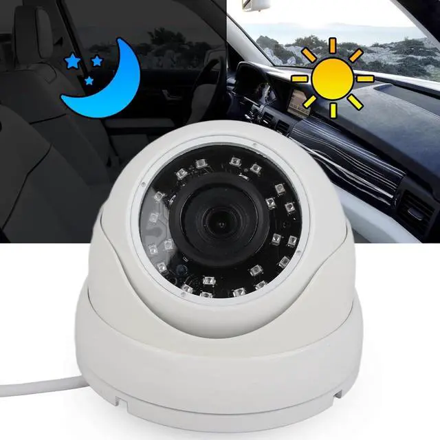 Alt view image 6 of 7 - 1080P AHD Dome IR Camera with 24LEDs Night Vision, Security Camera for Vehicles, Cars, Buses, Trucks and Cabins, PAL System, 120° Wide Angle, 360° Adjustable (White)