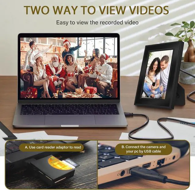 Alt view image 7 of 7 - Security Camera, Hidden Spy Camera Photo Frame, Hidden Camera Nanny Cam No WiFi Mini Cam for Pet Baby Elderly Indoor Office Surveillance