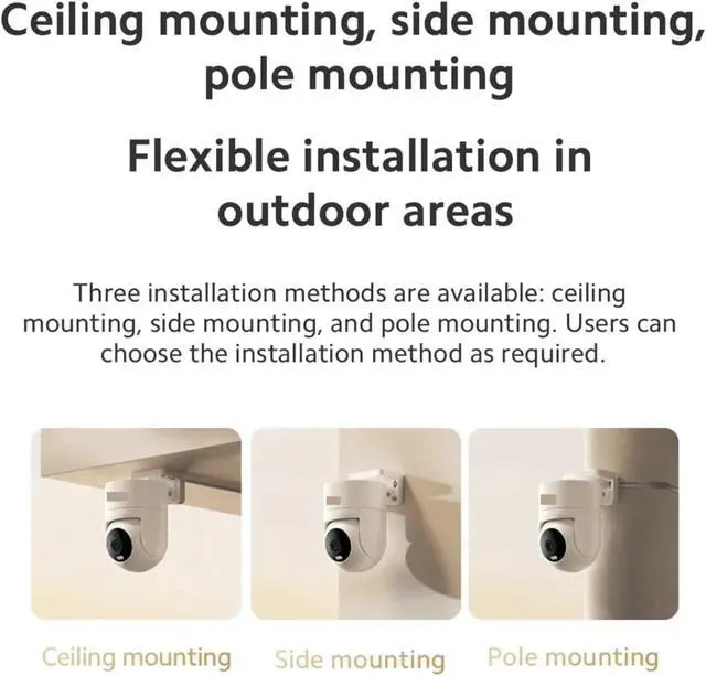 Alt view image 2 of 6 - Outdoor Camera CW300 2.5K Full Color Night Vision 4 Million Pixels IP66 Human Tracking Warning Chinese Version(EU Plug,Camera Add 32 GB)