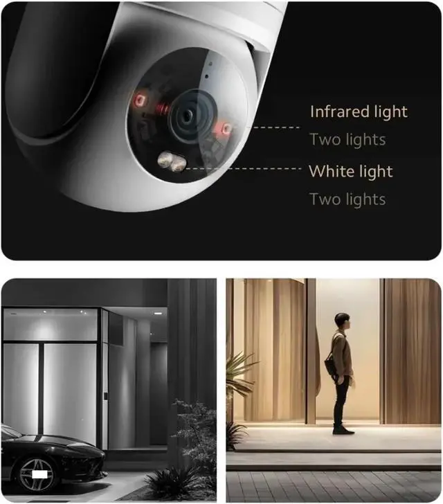 Alt view image 5 of 6 - Outdoor Camera CW300 2.5K Full Color Night Vision 4 Million Pixels IP66 Human Tracking Warning Chinese Version(EU Plug,Camera Add 32 GB)