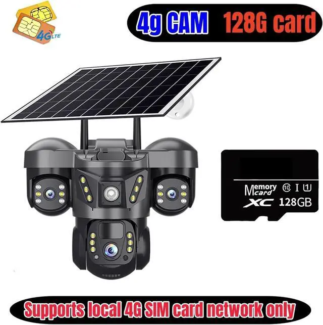 Alt view image 2 of 7 - 15MP 4G Solar PTZ Camera - 10x Zoom Triple Lens