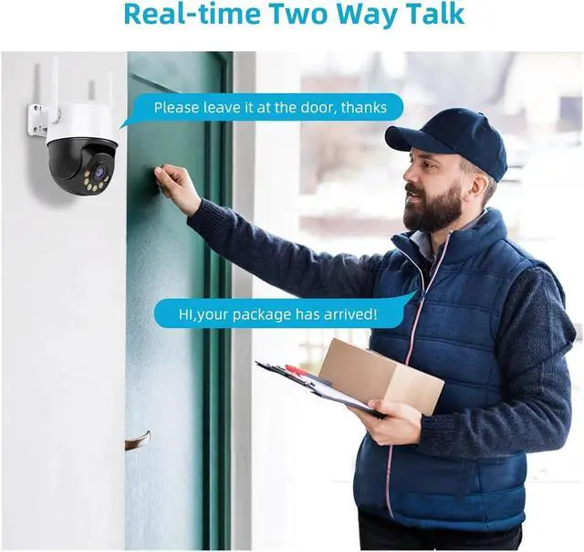 Alt view image 4 of 6 - 8MP 4K Auto-Tracking PTZ Camera 5MP Speed Dome, AI Smart Home Outdoor Security Camera with Real-Time Monitoring(1080P NO SD Card)