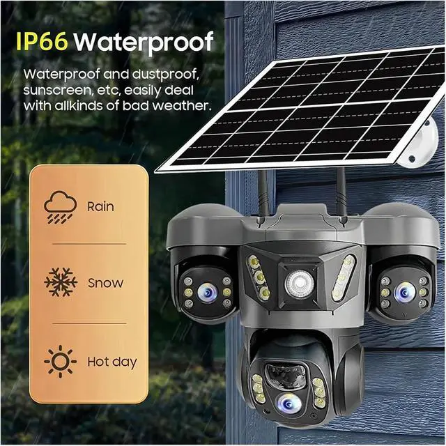Alt view image 6 of 7 - 15MP 4G Solar PTZ Camera - 10x Zoom Triple Lens