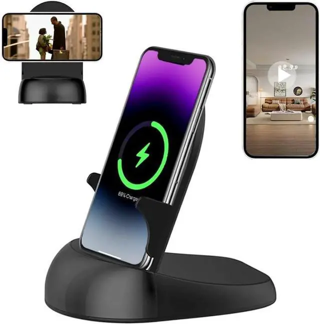 Main image of Security Camera WiFi Wireless Phone Charger, Security Cam Motion Activated,HD1080P(Rotate Lens) with 250°Viewing Angle, camaras espias ocultas for Home Office Security(2.4/5G)