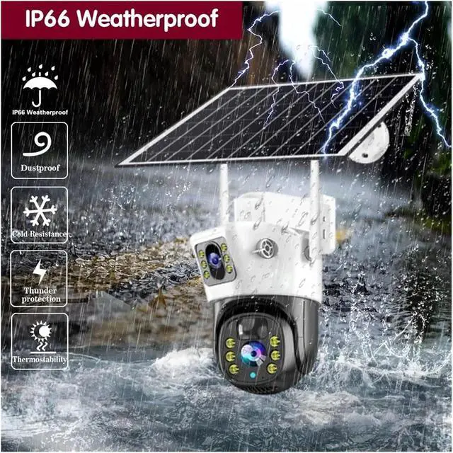 Alt view image 7 of 7 - 4G SIM Card Solar Camera WiFi Outdoor HD Night Vision IP CCTV Surveillance IP66 Waterproof PIR Humanoid Detection(WiFi CCTV No Card)