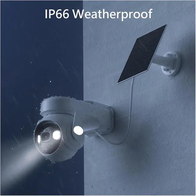 Alt view image 3 of 6 - 3MP Battery Camera with Solar Panels Colorful Night Vision Security Protection WiFi Survalance Camera Outdoor(US Plug_KIT ADD 128G SD)