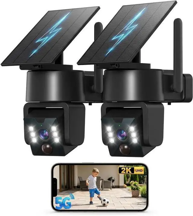 Main image of 5G & 2.4G Wi-Fi Outdoor Camera Wireless,Solar Security Cameras Wireless Outdoor, 2K 360° PTZ Camera, Solar/Battery Powered, PIR Human Detection, Color Night Vision,Two-Way Voice Calling, Alexa