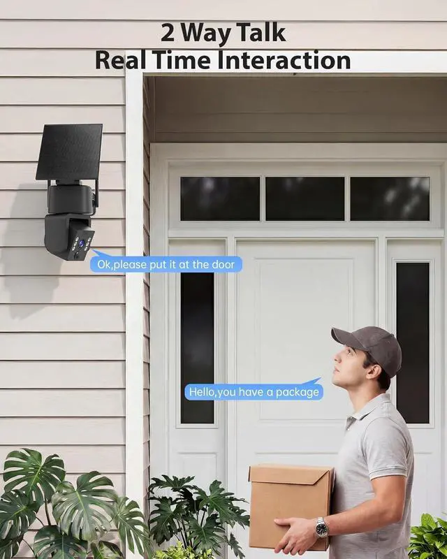 Alt view image 5 of 7 - 5G & 2.4G Wi-Fi Outdoor Camera Wireless,Solar Security Cameras Wireless Outdoor, 2K 360° PTZ Camera, Solar/Battery Powered, PIR Human Detection, Color Night Vision,Two-Way Voice Calling, Alexa
