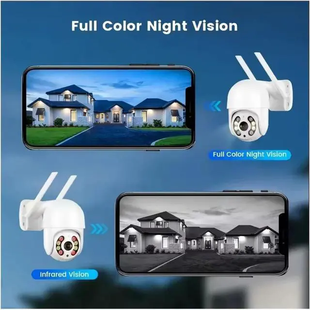 Alt view image 4 of 7 - 5MP PTZ WiFi Wireless Outdoor Security IP Camera, Supports 1080P Output, AI Human Detection, Built-in Audio, 4X Digital Zoom, P2P & RTSP Supported CCTV Surveillance Cam(UK Plug,5MP NO Card)