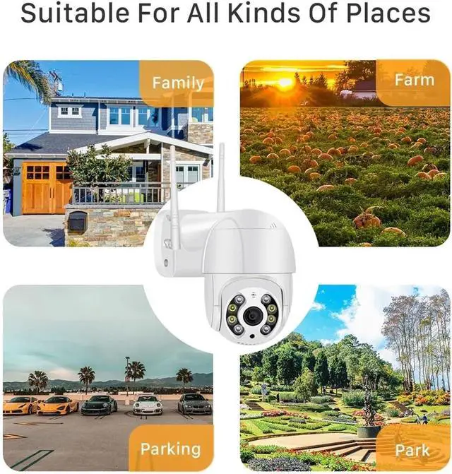 Alt view image 5 of 7 - 5MP PTZ WiFi Wireless Outdoor Security IP Camera, Supports 1080P Output, AI Human Detection, Built-in Audio, 4X Digital Zoom, P2P & RTSP Supported CCTV Surveillance Cam(UK Plug,5MP NO Card)