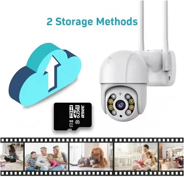 Alt view image 7 of 7 - 5MP PTZ WiFi Wireless Outdoor Security IP Camera, Supports 1080P Output, AI Human Detection, Built-in Audio, 4X Digital Zoom, P2P & RTSP Supported CCTV Surveillance Cam(UK Plug,5MP NO Card)
