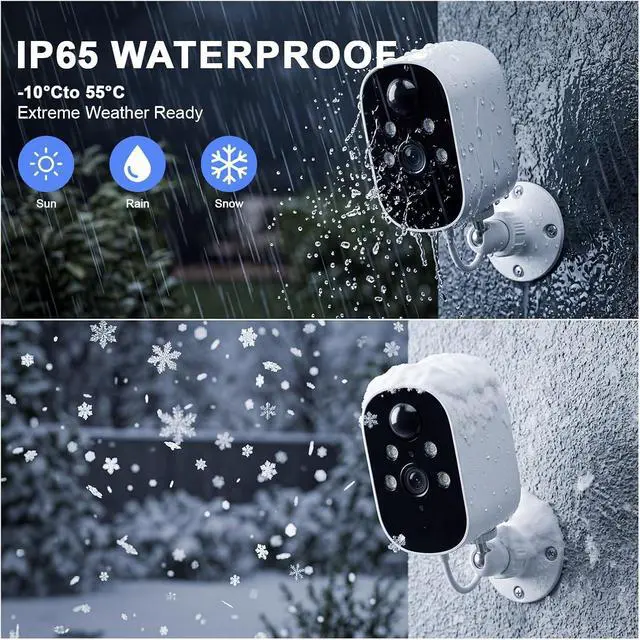 Alt view image 4 of 7 - 2K Solar Powered Outdoor Security Camera, 2.4G WiFi IP CCTV Camera with AI Human Detection, Waterproof & Night Vision Rechargeable Battery Surveillance Cam(100-240V AU Plug)