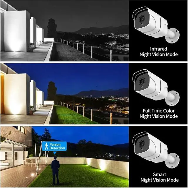 Alt view image 3 of 6 - Tuya 5MP WiFi IP Camera Outdoor CCTV Bullet Security Camera Ai Human Detect HD Color IR Night Vision Audio Surveillance(EU Plug,5MP NO Card)