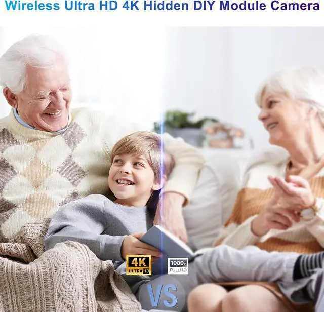 Alt view image 6 of 7 - Wireless Ultra 4K HD Hidden Mini Camera, DIY Module Tiny Security Cam with Motion Detection and Loop Recording, 2500mAh Battery, Remote Control (Don't Support Wi-Fi and Not Include SD Card)