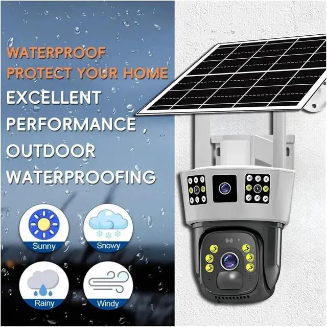 Alt view image 3 of 7 - V380Pro Camera 4G Sim 12MP 6K Triple Screen Solar CCTV Night Vision Security PTZ WiFi Home Protection Motion Detection Camera(WiFi Version cam,128G TF Card)