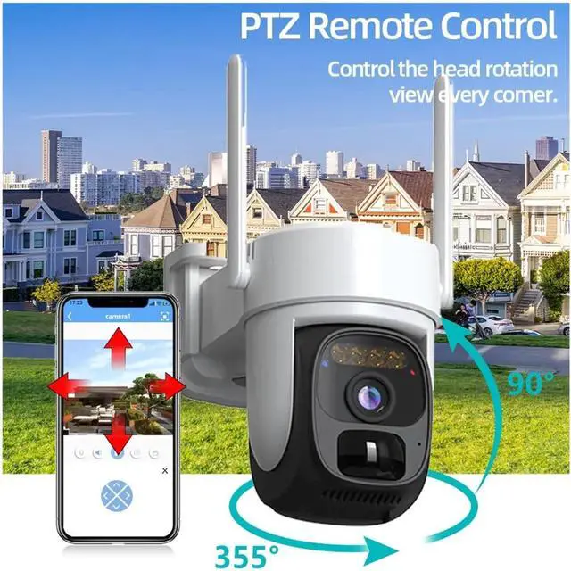Alt view image 4 of 6 - Solar WiFi PTZ Security Camera - 5MP HD Night Vision