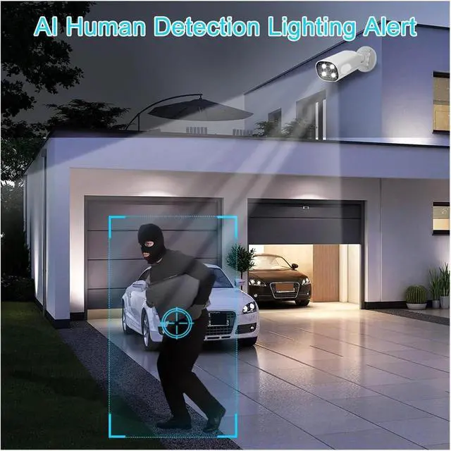 Alt view image 4 of 5 - 8MP POE IP Camera 4K 15fps Outdoor Hunman Detection CCTV 4MP AudioDual Light Video Surveillance Security(3.6mm,Super 8MP POE)