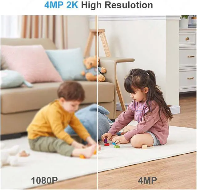 Alt view image 5 of 7 - Tuya 4MP Bullet Security Camera 2.4G/5G WiFi 2K Outdoor Video Cameras Mini CCTV Surveillance Camera(UK Plug,Alexa Camera 32GB)