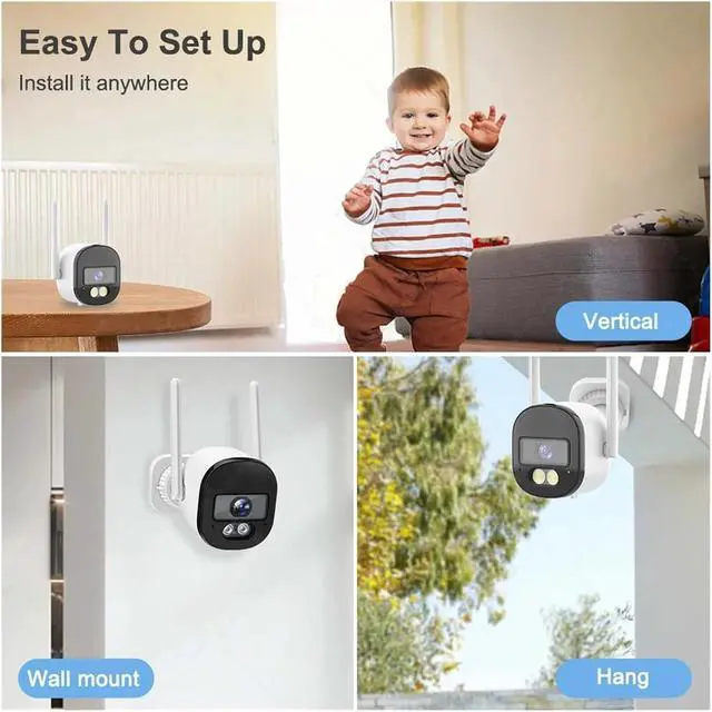 Alt view image 7 of 7 - Tuya 4MP Bullet Security Camera 2.4G/5G WiFi 2K Outdoor Video Cameras Mini CCTV Surveillance Camera(UK Plug,Alexa Camera 32GB)