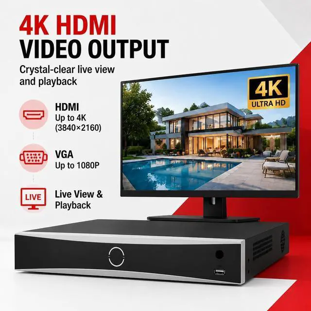 Alt view image 3 of 7 - DS-7616NXI-K2/16P 4K 16 Channel PoE NVR Network Video Recorder with AI Human & Vehicle Detection,160Mbps Bandwidth,12MP Decoding, H.265+,Support HDMI/VGA, ONVIF, Plug & Play (No Hard Drive)