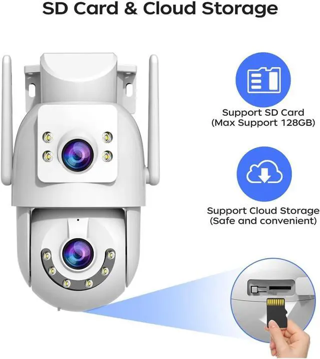 Alt view image 7 of 7 - 4K Dual Screen Outdoor 5G Wireless IP Security Camera, 5X Digital Zoom CCTV Surveillance Cam with AI Auto Tracking for Home Monitoring(UK,1/2.5'')