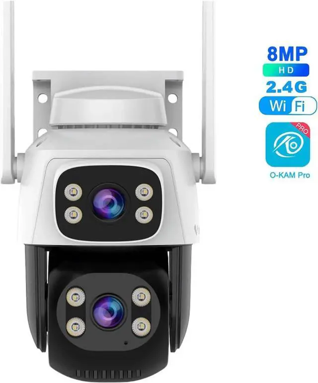 Alt view image 2 of 7 - 4K 8MP Outdoor PTZ Security Camera Dual Lens Dual Screen 5X Digital Zoom WiFi Human Detection Surveillance Cam(8MP Cam)