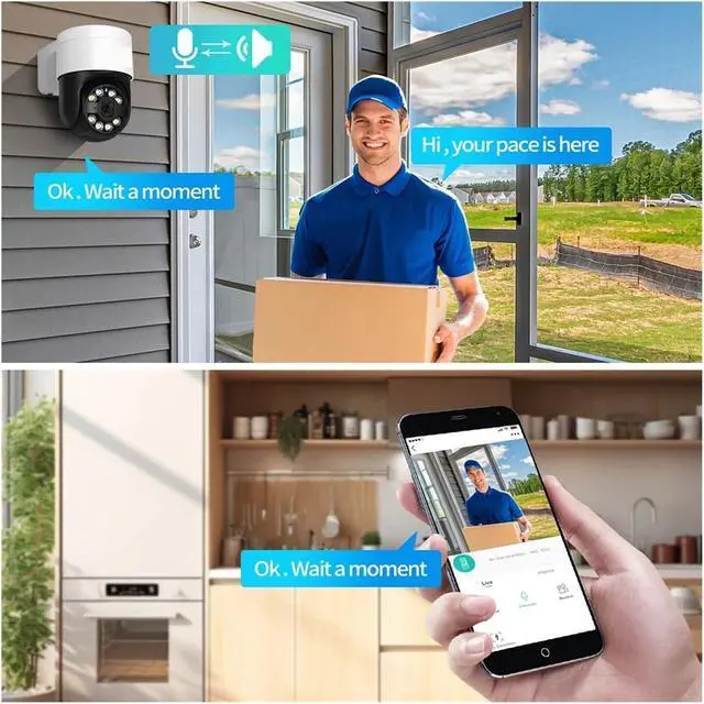 Alt view image 5 of 6 - 8MP 4K PTZ IP Camera Outdoor AI Face Detection Audio POE H.265 CCTV RTSP Humanoid Detection Security Camera(8MP Face Camera 128G)