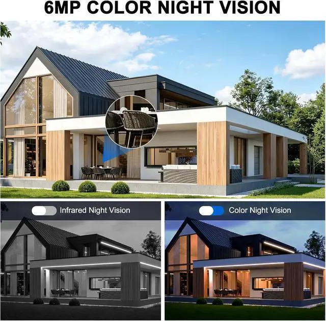 Alt view image 5 of 7 - Solar Security Cameras Wireless Outdoor, Triple Lens 360° View Home Camera
