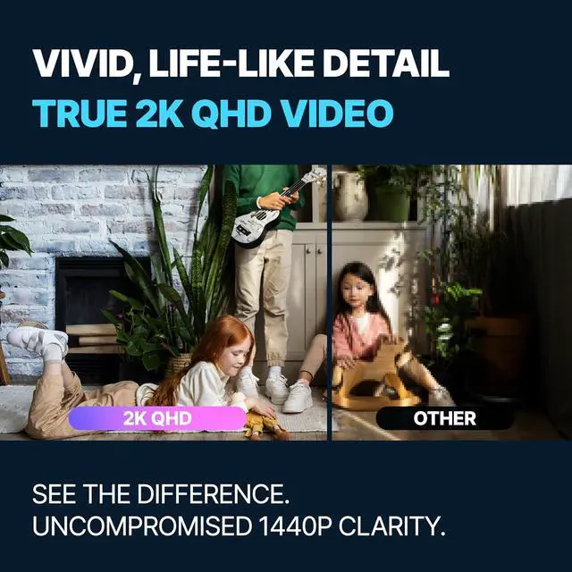 Alt view image 3 of 6 - QHD 2K (2560x1440P) Indoor Wireless Security Camera Mini, Discreet Home Surveillance Nanny Cam, Small Pet Monitor Camera, Portable Hidden Spy Camera with Non-Audio Recording & Built-in 64GB