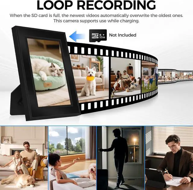Alt view image 5 of 7 - Hidden Spy Security Camera Picture Frame, Mini Wireless NannyCam